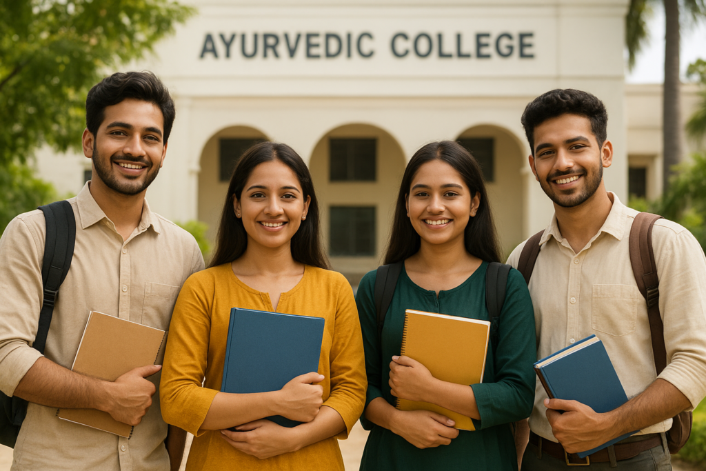 Students at Ayurvedic College Campus
